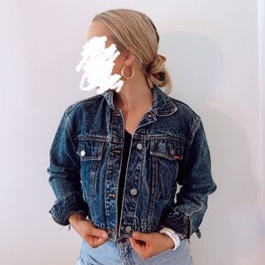 cropped Jordache jean jacket with zipper detailing